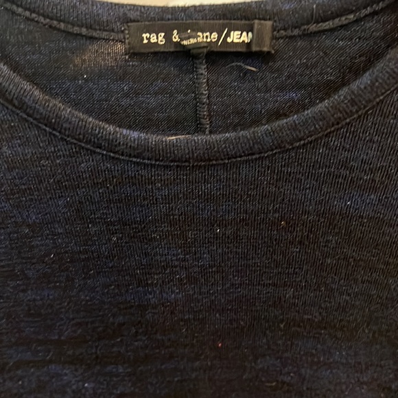 Rag and bone marled navy and black knit short sleeve top - Picture 3 of 5